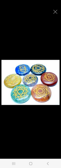 Round Engraved Chakra Stones