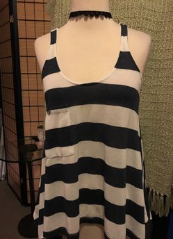 Navy blue and white tunic