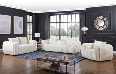 FREE White Glove Delivery – S8809 Eli White Sofa & Loveseat Set | Brand New