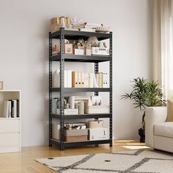 Storage Shelves 5 Tier Garage Shelving Heavy Duty Garage Shelves Adjustable Metal Shelving Unit Utility Rack Industrial Shelving for Warehou