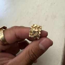 10k Gold Nugget Ring Size 10