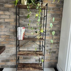 Industrial Wood & Metal Shelf – 4 Tier – 5.2ft Tall – $60
