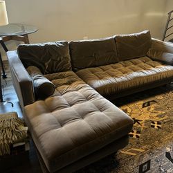 Article Sven Velvet Sectional 100 Inch Couch 