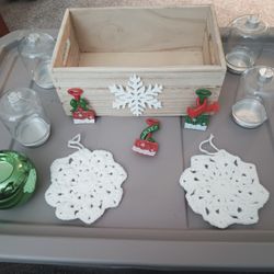 Snowflake Box And Ornaments 