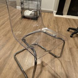 Modern Clear Acrylic Chair with Chrome Legs