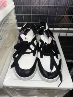 Men's Black White Purple High Top Sneakers – Size 8.5 – Brand New