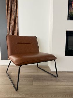 Faux leather accent chair