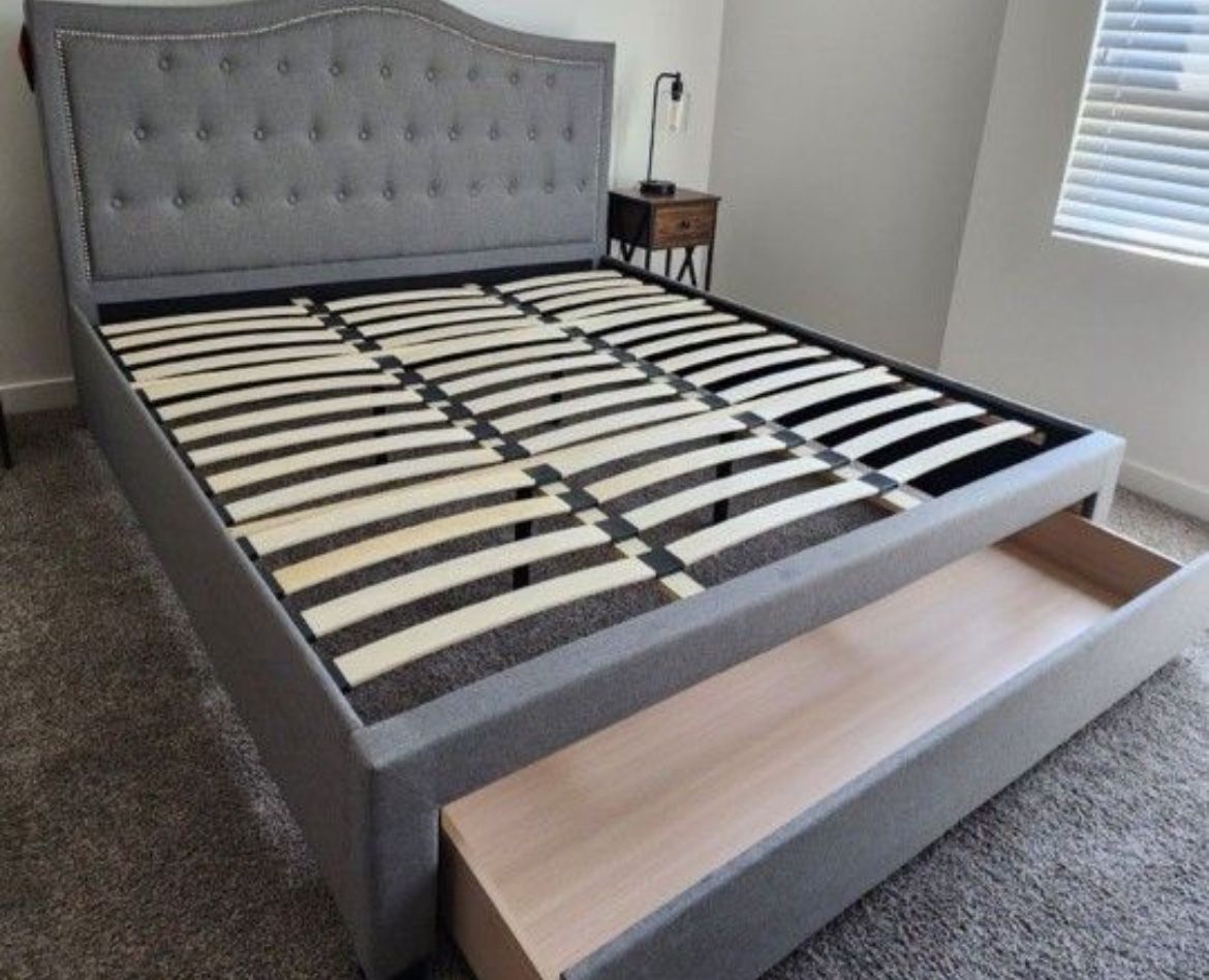 King Size Bed Frame With A Storage
