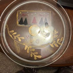 Handmade Christmas Glass Platter 