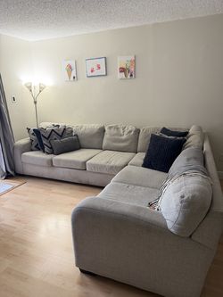Light Gray Fabric Sectional Sofa