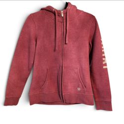 Ariat Real Quality Goods Burgundy Maroon Full Zip Hoodie Sweatshirt Medium M