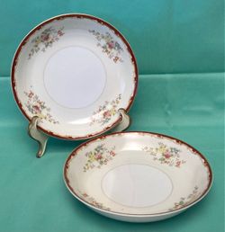 Vintage Cosmos Ware Japan soup or cereal bowls set of 2 CWJ3 pattern 1930s 1940s