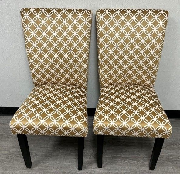 Dining Slipcover Symmetric Geometric Print Parson Chair Set of 2