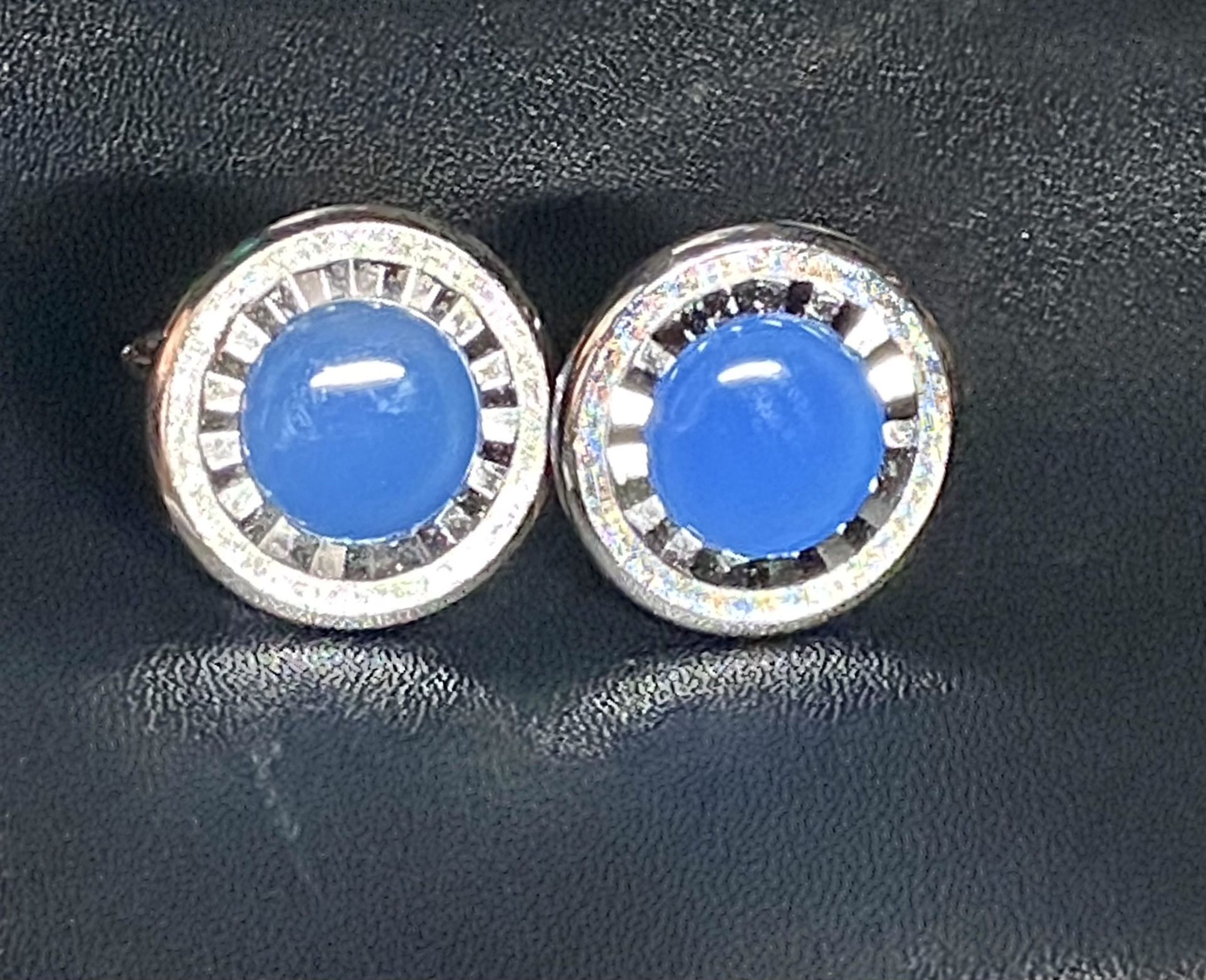 Radiant Blue Catseye Stainless Steel Cufflinks