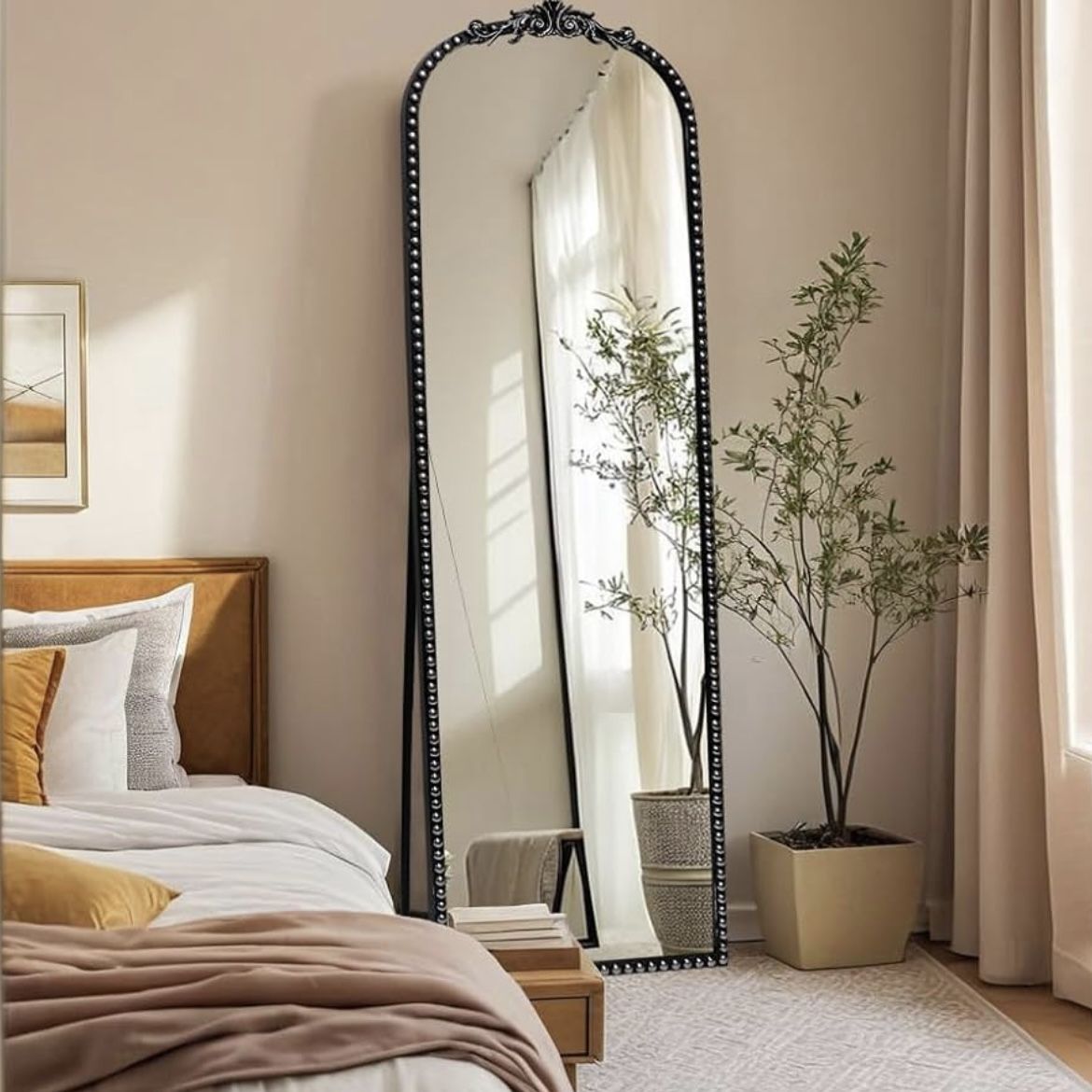 Full Length Mirror, Vintage Black 57.67''x18.1'' Full Body Floor Mirror w/Free Standing,Wall-Mounted or Leaning Against Wall for Bedroom, Living Room