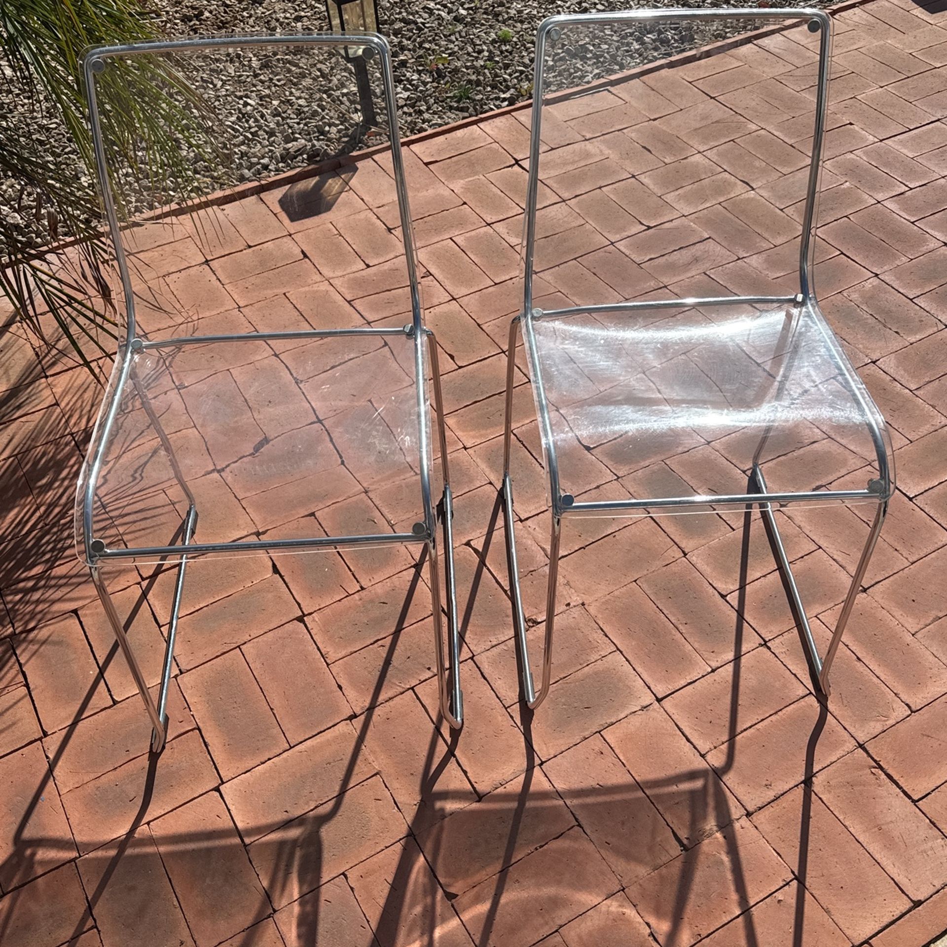 $20 Each/ 2 Clear Acrylic Dining Chairs / Accent Chairs