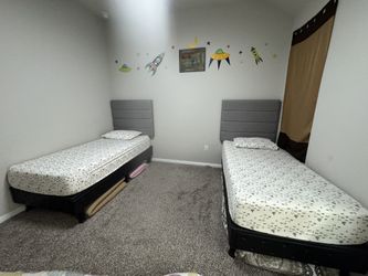 Twin XL Mattresses (2) And Headboard