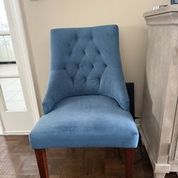 Blue Velvet Chairs With Nailhead Trim