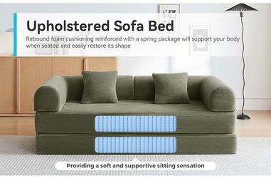 New in box - 70 inch Convertible Futon Sofa Bed, Boneless Couch for Living Room,Modular corduroy sleeper sofa