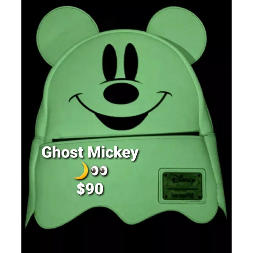 New Disney x Loungefly Backpack [Ghost Mickey] Glows in the Dark