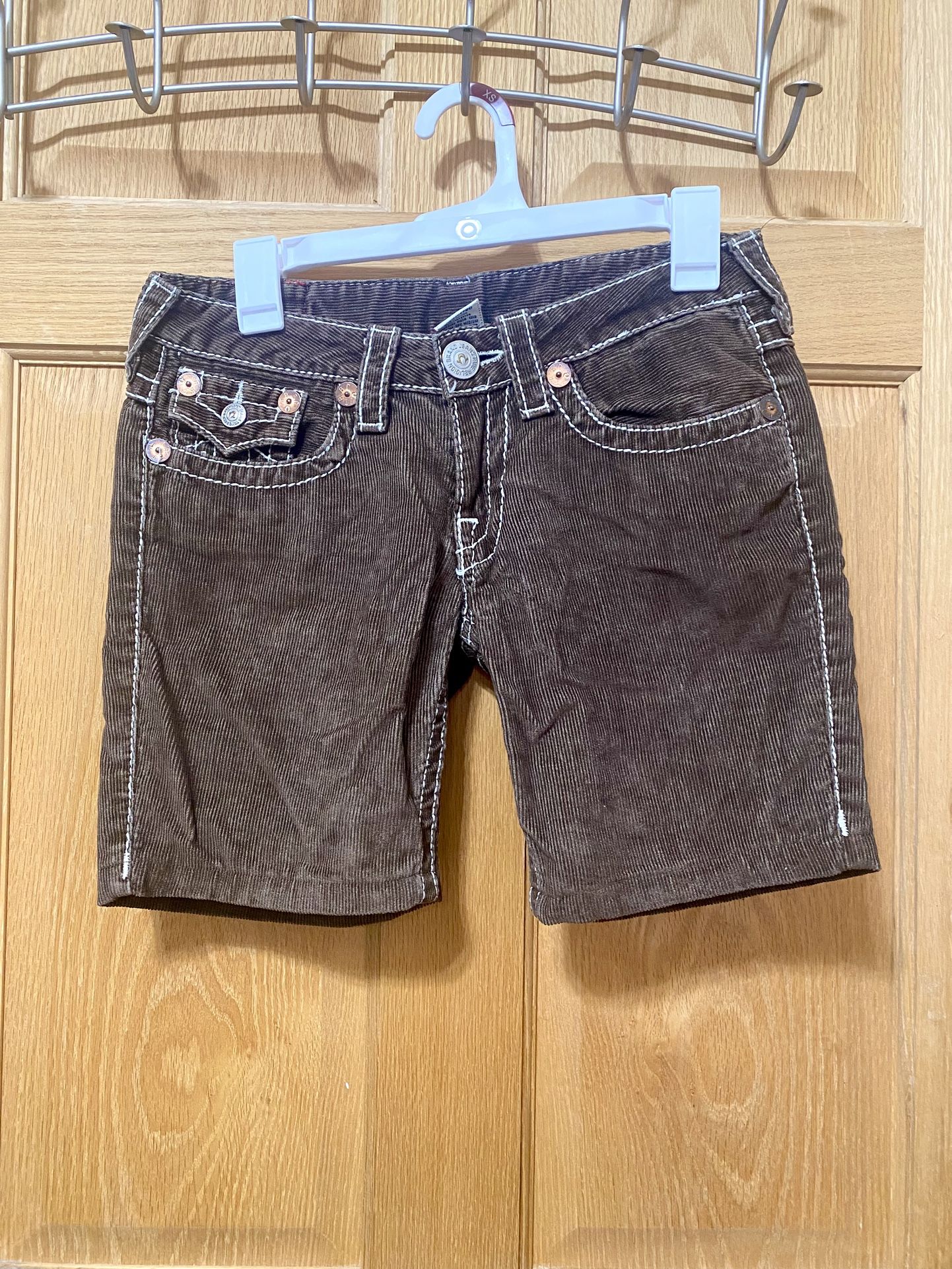 True Religion Corduroy Fitted Low-rise Long Shorts - size 28 - fits like size XS