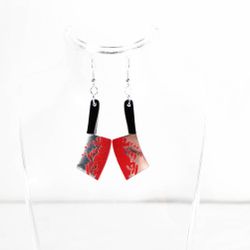 Handmade Acrylic Bloody Meat Cleaver Earrings – Halloween Edition