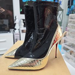 Bibooty Black Gold Heel Boot 