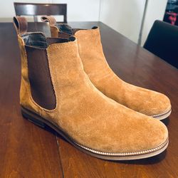 CRĒVO Chestnut Denham Chelsea Leather Upper Suede Mens Boots - Size 9.5 CV 1774-225