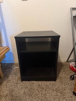 2 Black Nightstand End Table with Shelf
