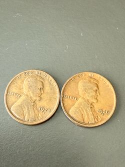 2 of the 1928 d Wheat pennies