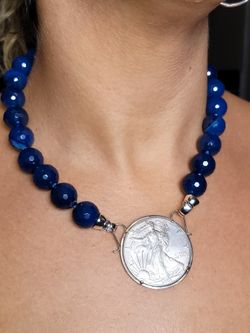 Custom Lapis lasuli Stone & Silver Necklace