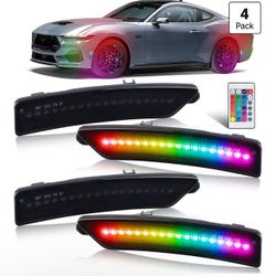 RGB Smoked Lens Side Marker Light for 2024 2025 Ford Mustang Gen7/S650