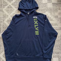 NIKE NFL SEATTLE SEAHAWKS SUPER BOWL XLVIII HOODED SWEATSHIRT XXL