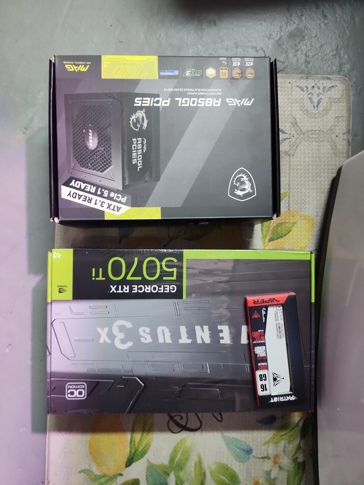 5070TI GPU  WITH RAM AND PSU