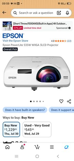 Epson 535W projector.