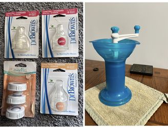 Dr Brown’s Bottle Nipples & Munchkin Baby Food Grinder, Great for travel.  Milford/Greenwood, DE 