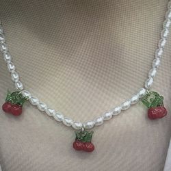 Pearl glass fruit small pendant