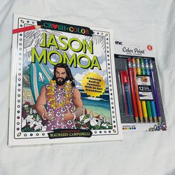 NEW! Jason Momoa Coloring Book & Mechanical Colored Pencil Gift Set