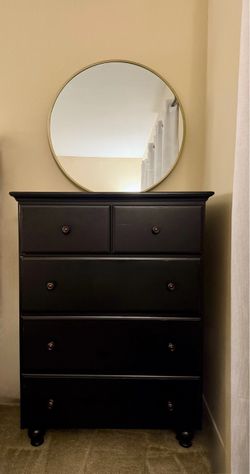 Dark Wood Tall Dresser