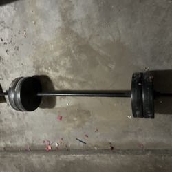 Bench Bar With Weights 15 Each 60 Lbs Total 