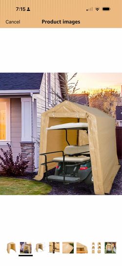 6x8 Ft Heavy Duty Storage Shelter with Roll up Door Side Wall Kit Portable Outdoor Storage Shed Car Canopy