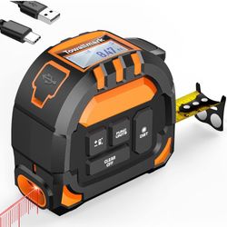 Towallmark LT01 Orange Black 2 In 1 Laser Distance Meter Digital Tape W/ Manual