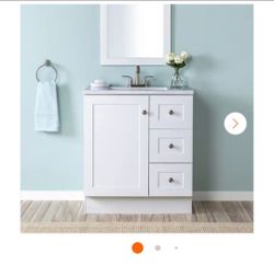 Bannister 31 in. Single Sink White Bath Vanity with Granite-Look Colorpoint White Cultured Marble Top (Assembled)