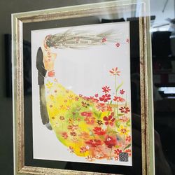 Valentine’s Day! Antique Beautiful Stylish Piece of Art. Created and signed by author- Masha D’yans.Nice solid wood frame. 13.5”x11”. Like new conditi