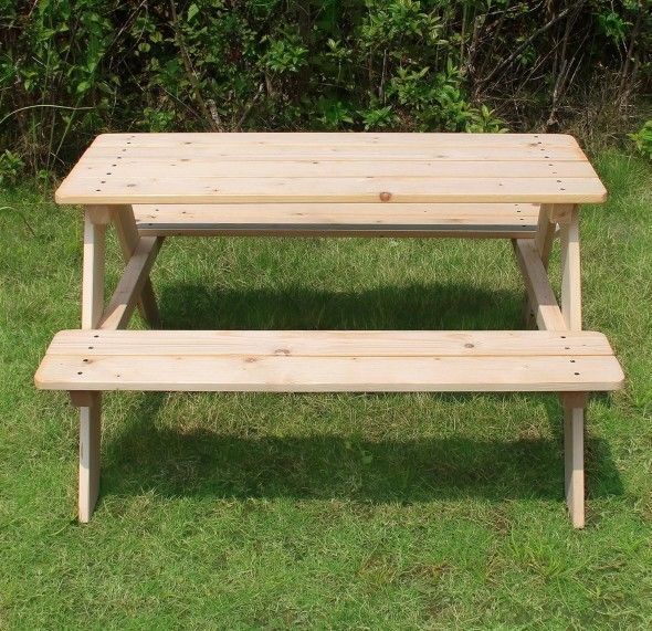 Wooden kids picnic table.