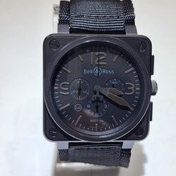 Bell & Ross Chronograph Watch BR 01-94 with Nylon Band 46mm (#133/500 Made)
