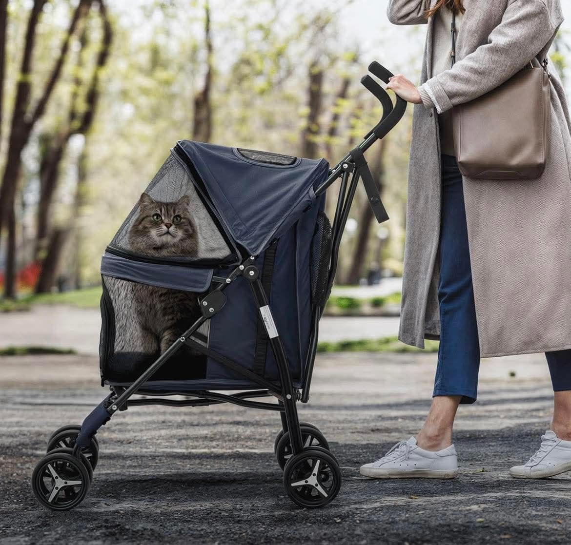 NEW-4 Wheels Pet Stroller
