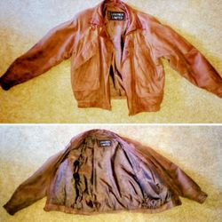 Extra Large Brown Leather Coat