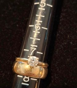 Diamond**Ring Gold* 18k/14k💍Engagement  0.68 cts Solitare & wedding soldered band  size 7.5....porch pickup springtown*
