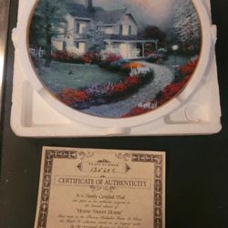 Vintage Thomas Kincaid Home Sweet Home Plate With COA
